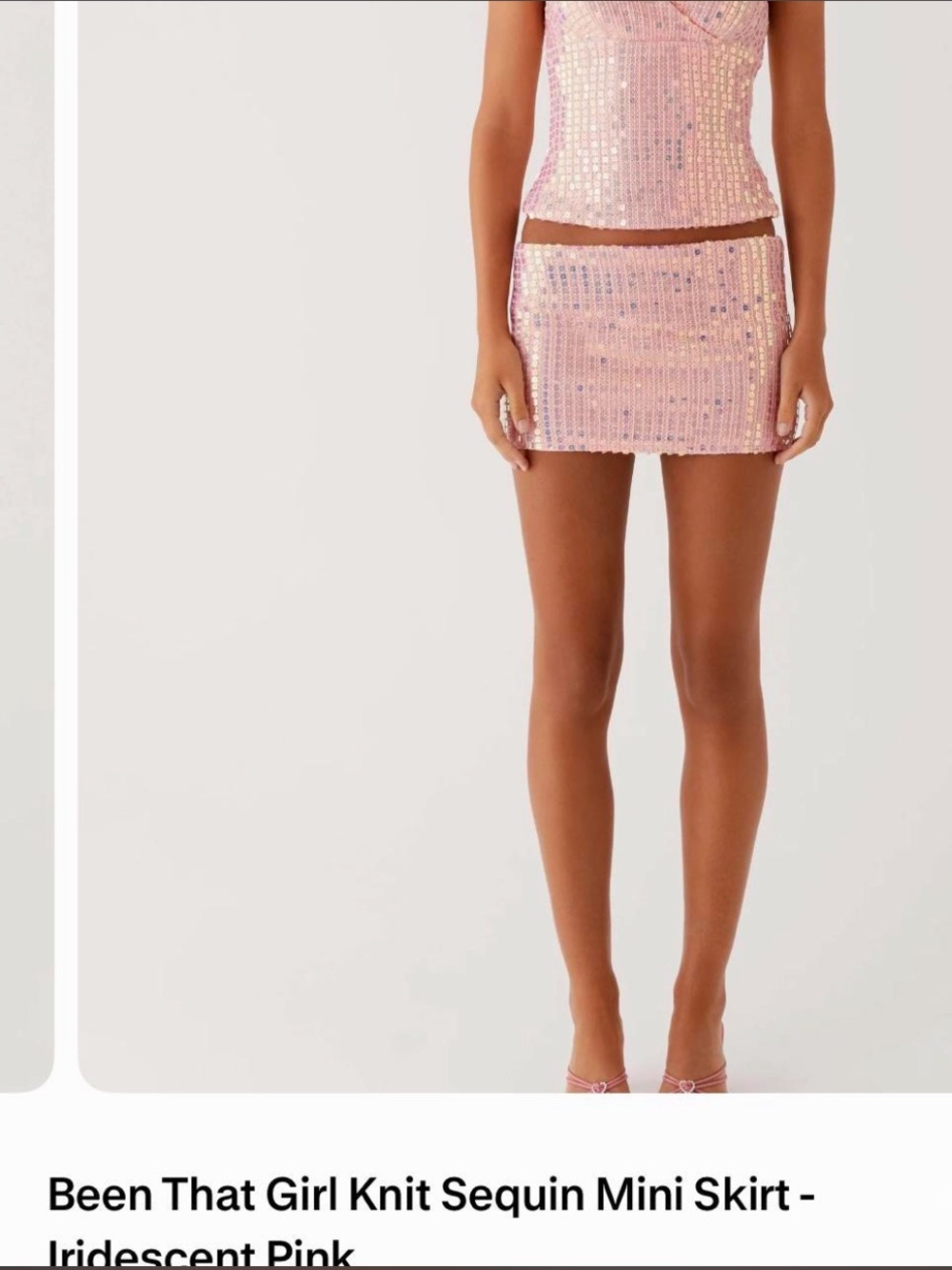 Peppermayo pink sequin mini skirt